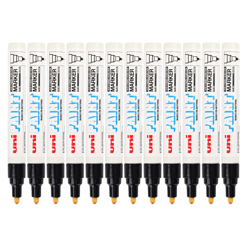 三菱（Uni） PX-20 中字油漆笔（黑色） 2.2-2.8mm（12支装）（可用于汽车