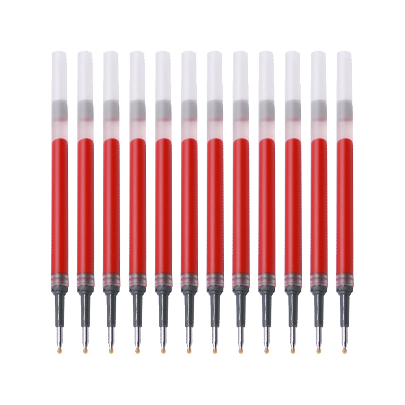 派通（Pentel）0.5mm中性笔芯学生考试水笔签字笔替芯 LRP5红色 12支/盒