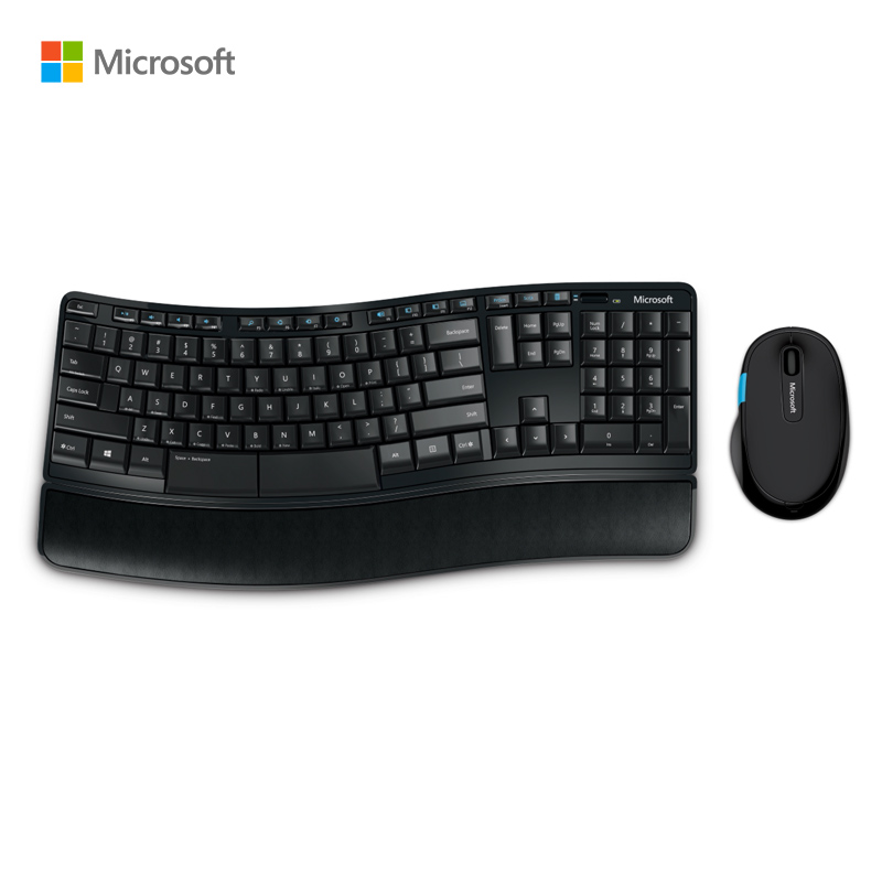 微软Sculpt无线舒适桌面套装 | Sculpt舒适滑控鼠标+键盘 无线带接收器 模块化