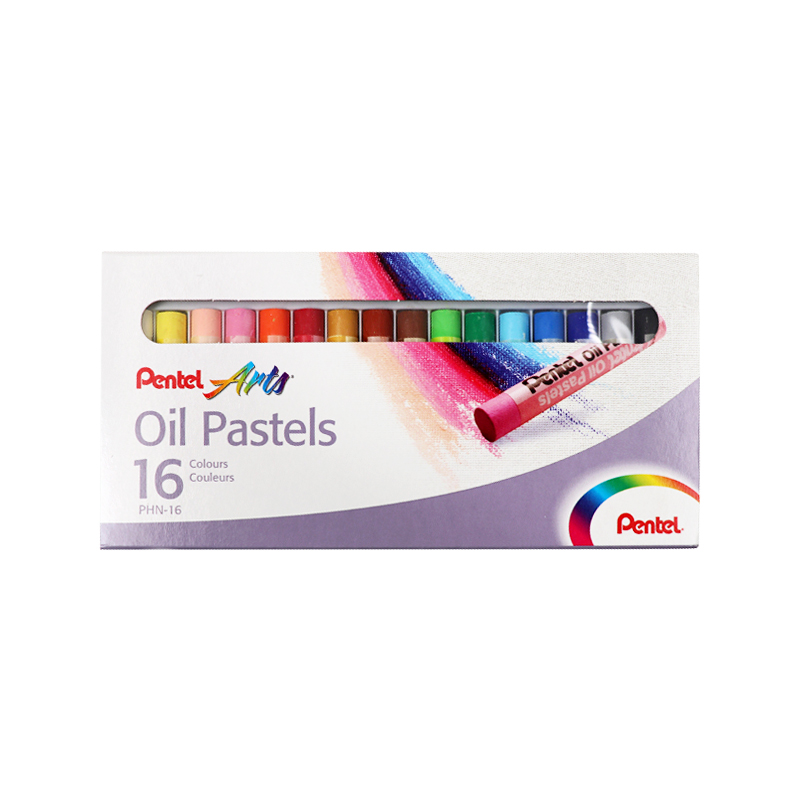 派通（Pentel）16色油画棒彩色蜡笔 儿童 学生美术绘画 可水洗 PHN-16