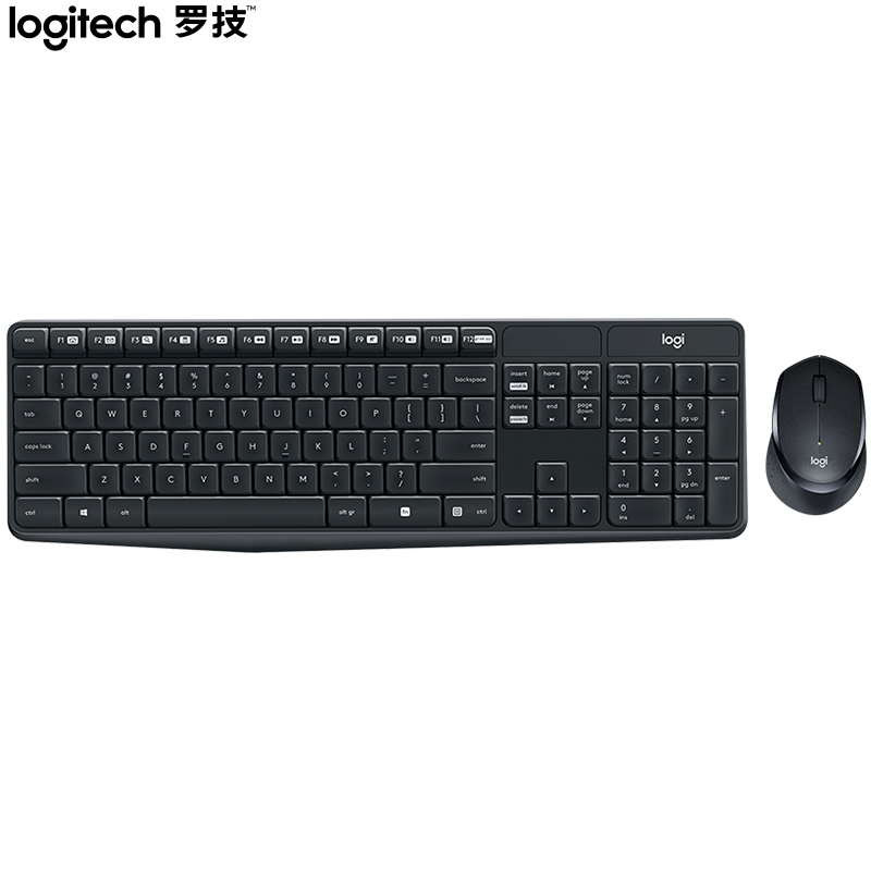 罗技（Logitech）MK315 键鼠套装 无线键鼠套装 办公键鼠套装 静音 全尺寸 黑