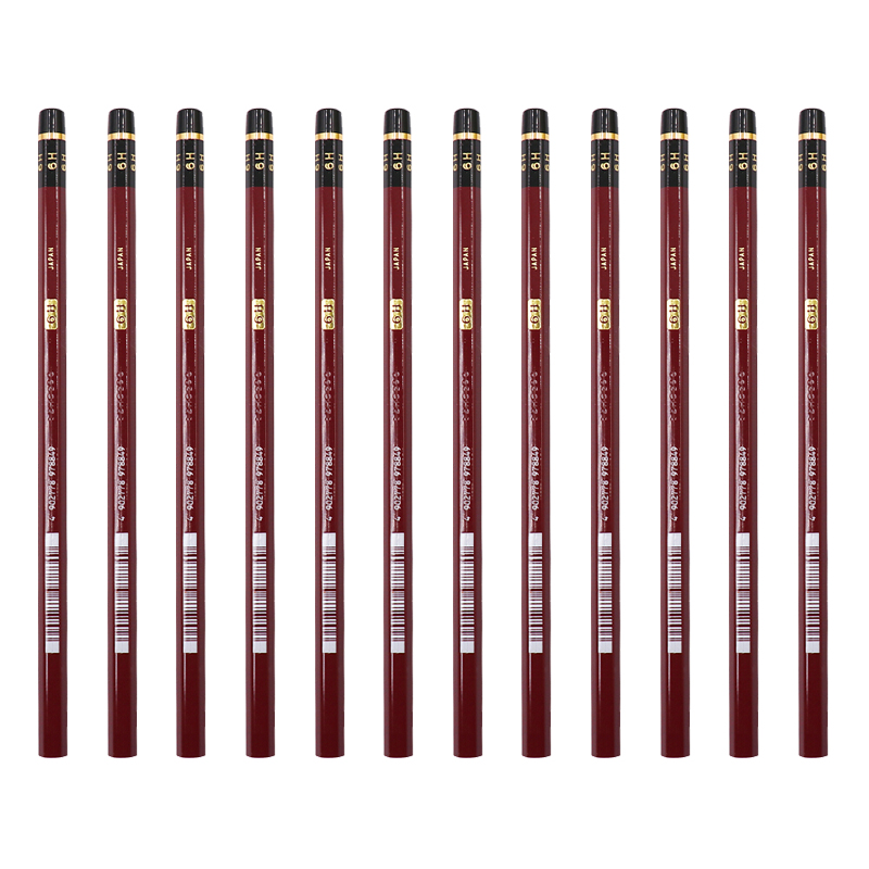 三菱（Uni）素描绘画铅笔 硬度测试铅笔HI-UNI木杆铅笔6H 12支装