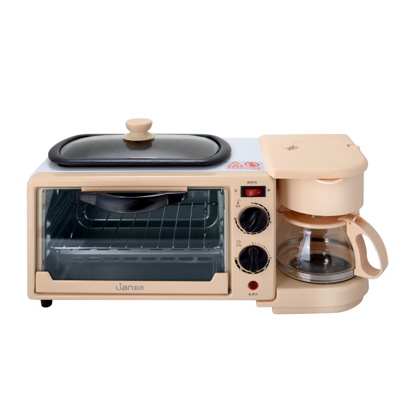 联创（Lian）早餐机 家用烤面包机咖啡机电烤箱煎蛋智能多功能组合一体机 DF-OV001M