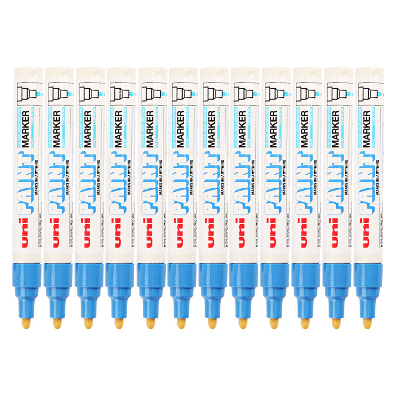 三菱（Uni） PX-20 中字油漆笔（蓝色） 2.2-2.8mm（12支装）（可用于汽车