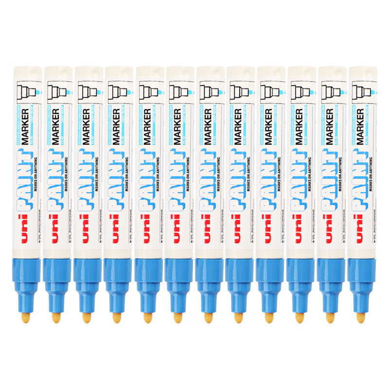 三菱（Uni） PX-20 中字油漆笔（蓝色） 2.2-2.8mm（12支装）（可用于汽车补漆）