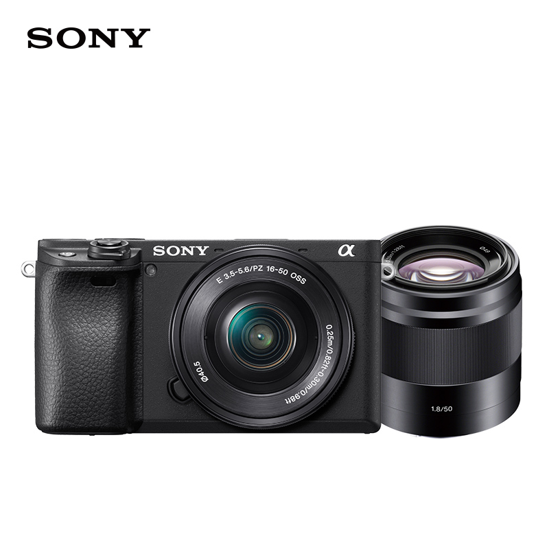 索尼（SONY）Alpha 6400 APS-C 数码相机 标准镜头+SEL50F18 双