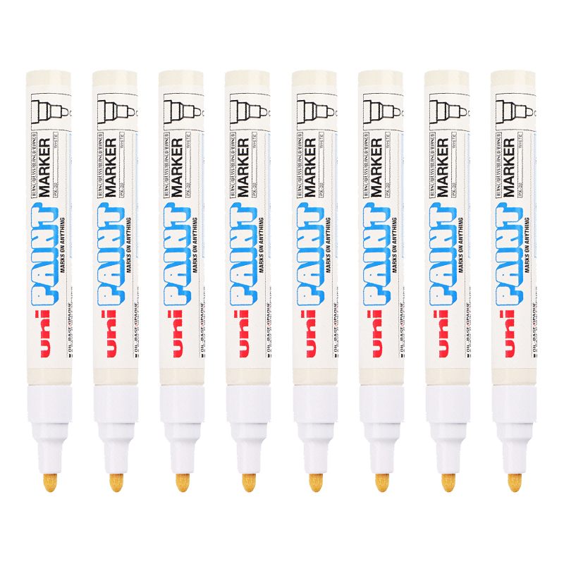三菱（Uni）PX-20 中字油漆笔（白色） 2.2-2.8mm（12支装）（可用于汽车补