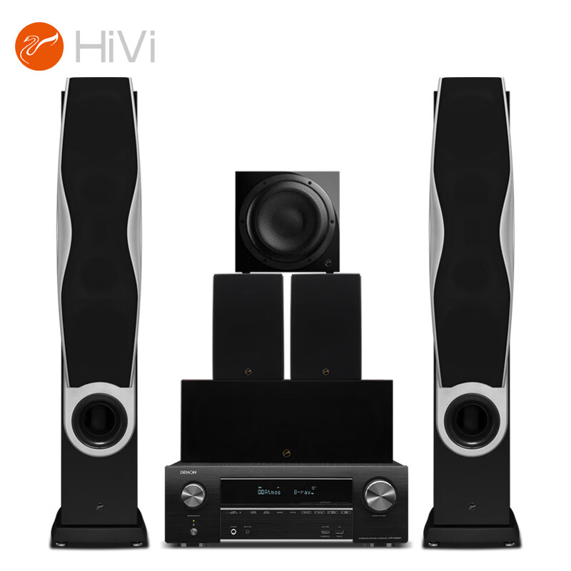 惠威（HiVi）RM600A+天龙X1500 黑色 套装5.1声道功放音响 电视音响落地音箱