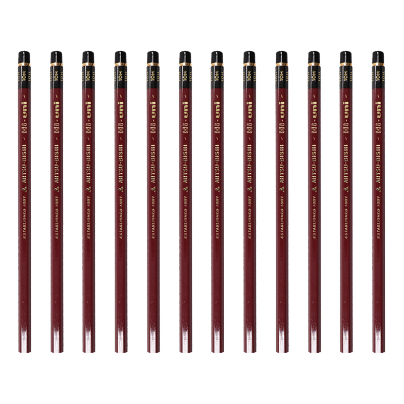 三菱（Uni）素描绘画铅笔 硬度测试铅笔HI-UNI木杆铅笔10H 12支装