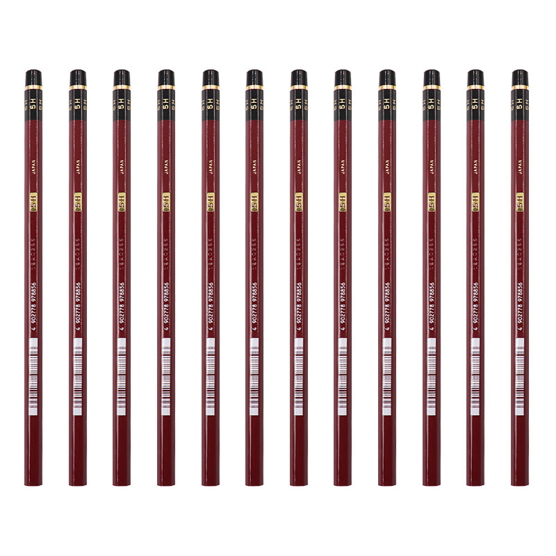 三菱（Uni）素描绘画铅笔 硬度测试铅笔HI-UNI木杆铅笔5H 12支装