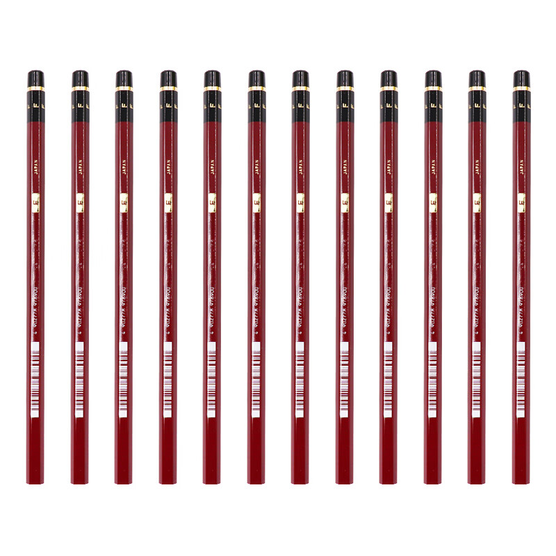 三菱（Uni）素描绘画铅笔 硬度测试铅笔HI-UNI木杆铅笔F 12支装