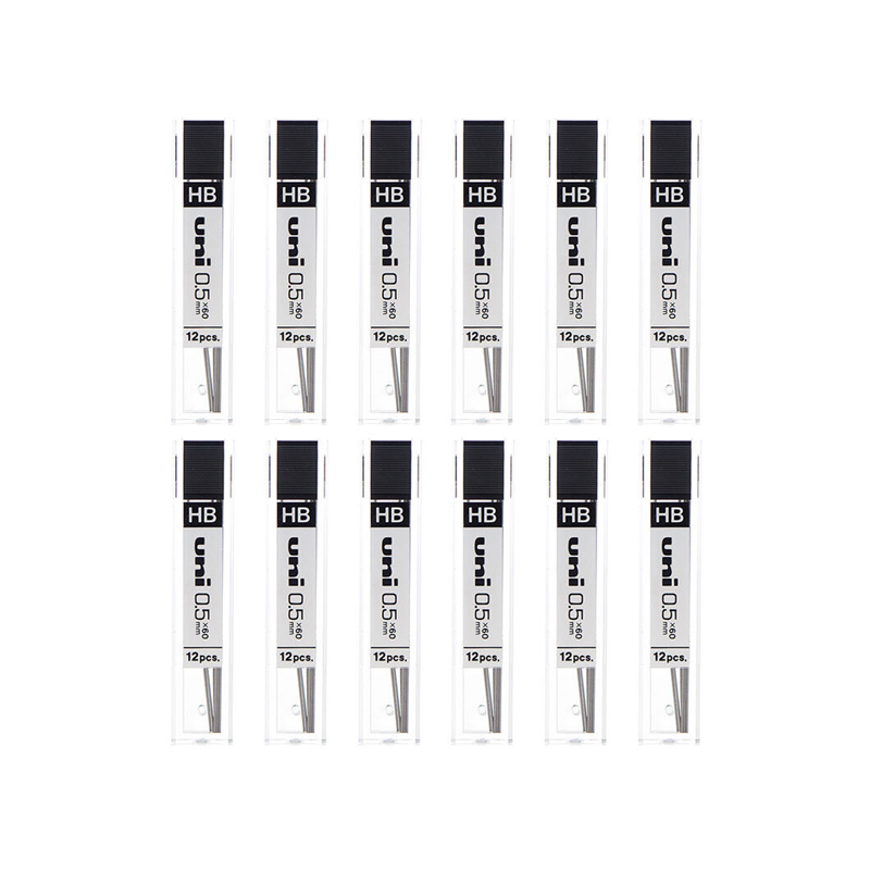 三菱（Uni）0.5铅笔芯 学生自动铅笔芯1405 活动铅笔芯HB 12管装