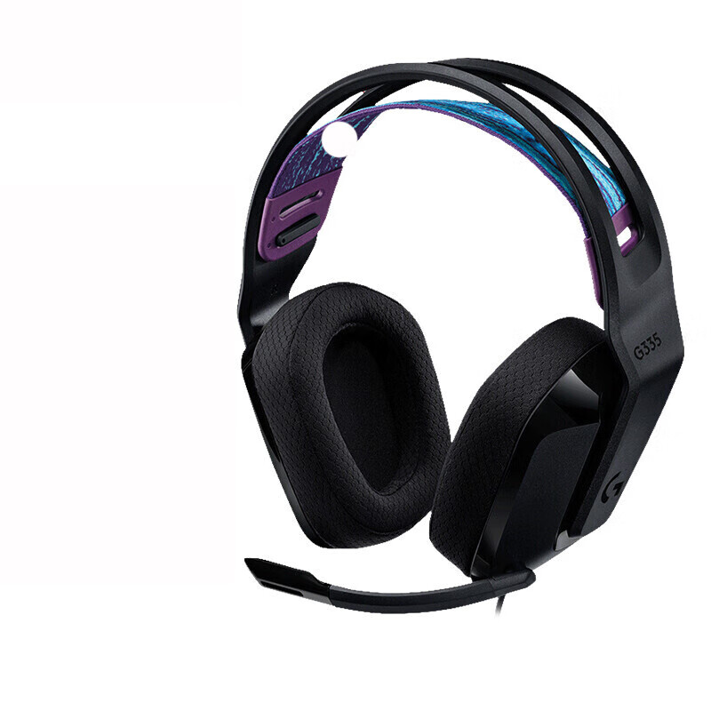 罗技（G） G335 游戏耳机 头戴式 有线 耳麦 立体声 黑色