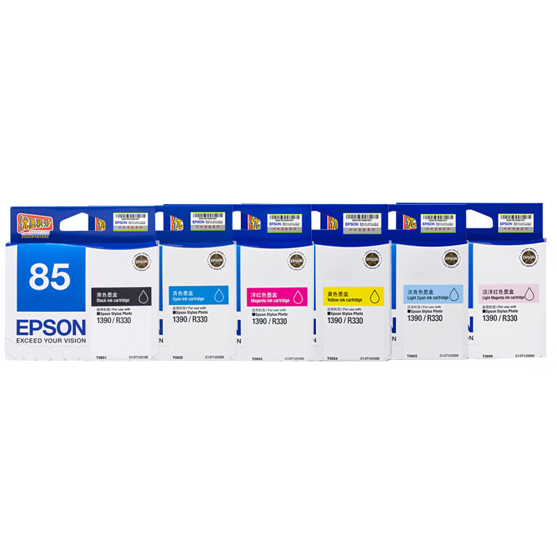 爱普生（EPSON）T0851-T0856原装6色墨盒套装 (适用PHOTO1390/R3