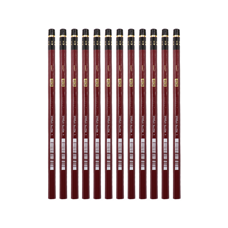 三菱（Uni）素描绘画铅笔 硬度测试铅笔HI-UNI木杆铅笔4H 12支装