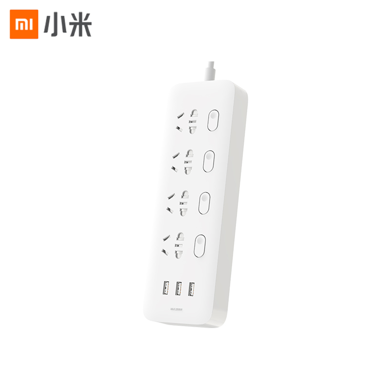 小米（MI）米家四位四控插线板/USB插座/插排/排插/拖线板/插板/接线板 3USB接口