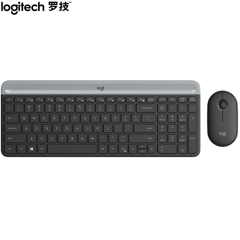 罗技（Logitech）MK470 键鼠套装 无线键鼠套装 超薄全尺寸 星空灰 带无线2.