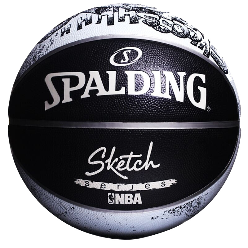 斯伯丁SPALDING 橡胶篮球NBA素描系列室外7号蓝球83-534Y/84-447Y