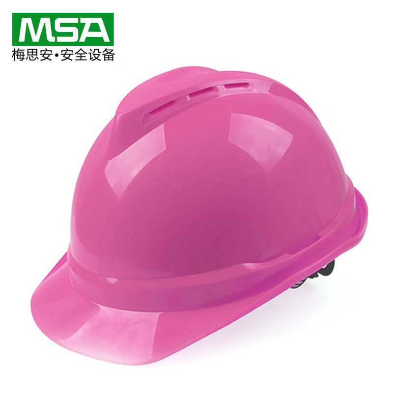 梅思安MSA 安全帽工地施工建筑电力工程领导监理 V-Gard豪华透气加厚ABS新国标 粉