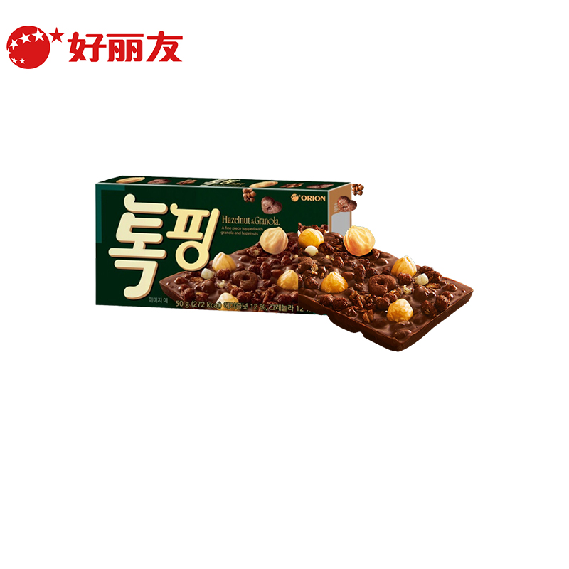好丽友（Orion）韩国原装进口榛子格兰诺拉麦片巧克力脆片50g 每日坚果能量香脆零食
