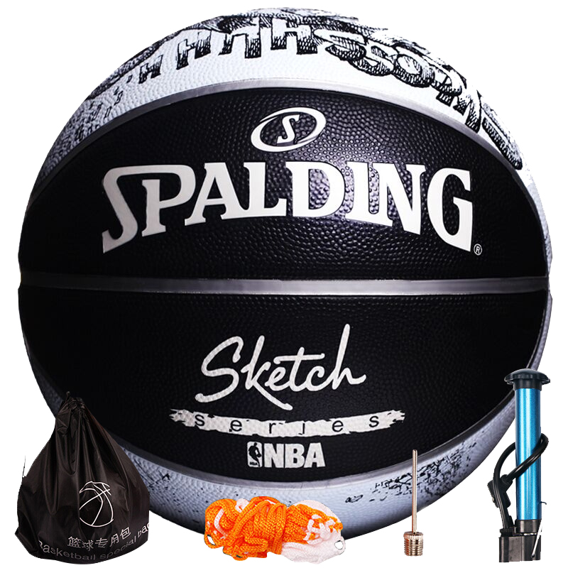 斯伯丁(SPALDING)素描系列室外橡胶篮球83-534Y/84-447Y
