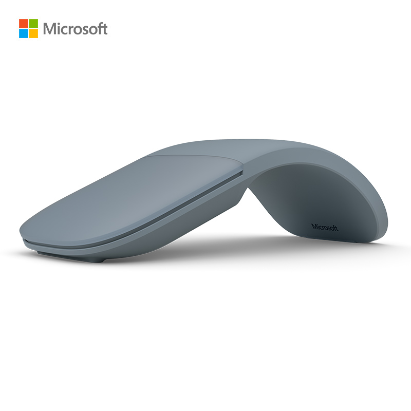 微软 Surface Arc 弯折蓝牙无线鼠标 冰晶蓝 弯折鼠标启动/关闭 多指触控手势 