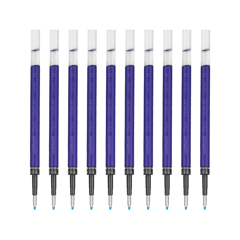 三菱（Uni）中性笔替芯UMR-85N 适用UMN-152/105/155/207笔芯 0.5mm蓝色 10支装