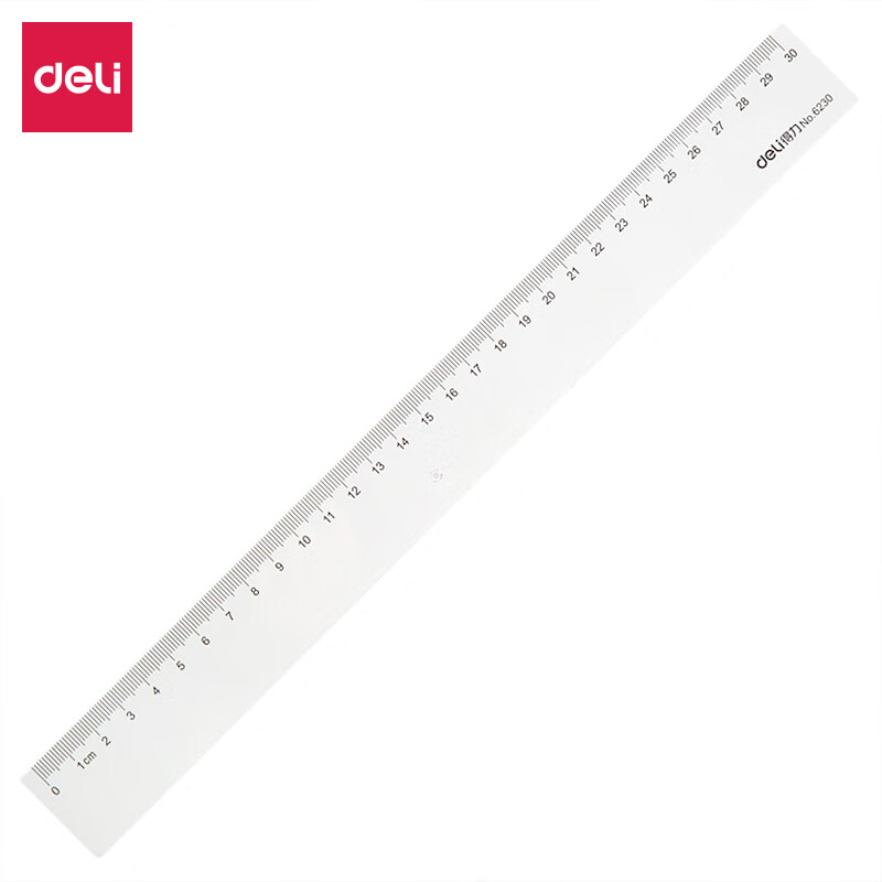得力(deli)30cm办公通用直尺 测量绘图尺子 办公用品 6230开学文具