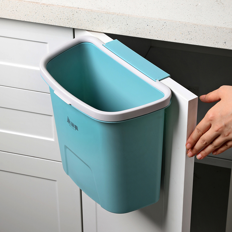 美丽雅厨房垃圾桶压圈式橱柜门壁挂式家用客厅收纳桶垃圾袋桶6L