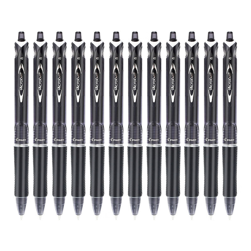 百乐(PILOT)BPAB-15F-B-B 炫滑圆珠笔.0.7mm.黑色 12支装