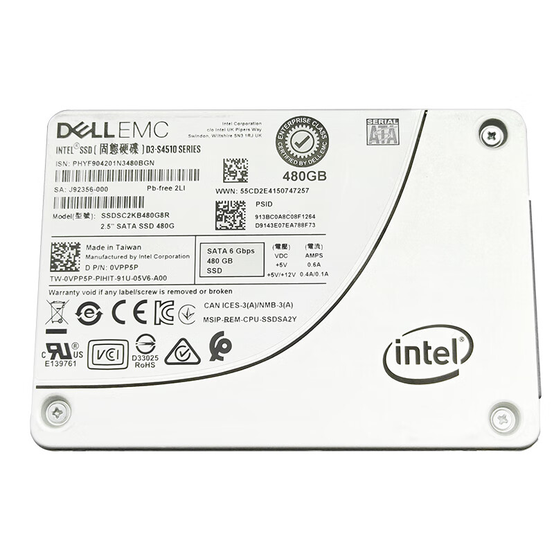 戴尔（DELL) 480GB企业级SSD固态硬盘 2.5英寸SATA接口