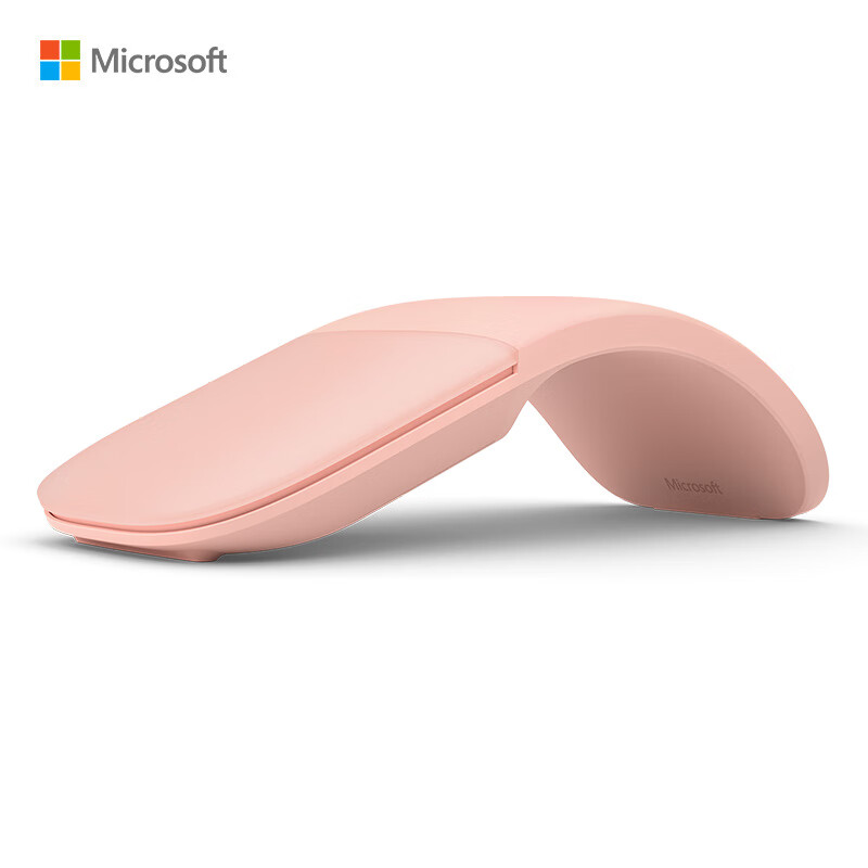 微软 (Microsoft) Arc 鼠标 柔粉金 | 弯折设计 轻薄便携 全滚动平面 蓝