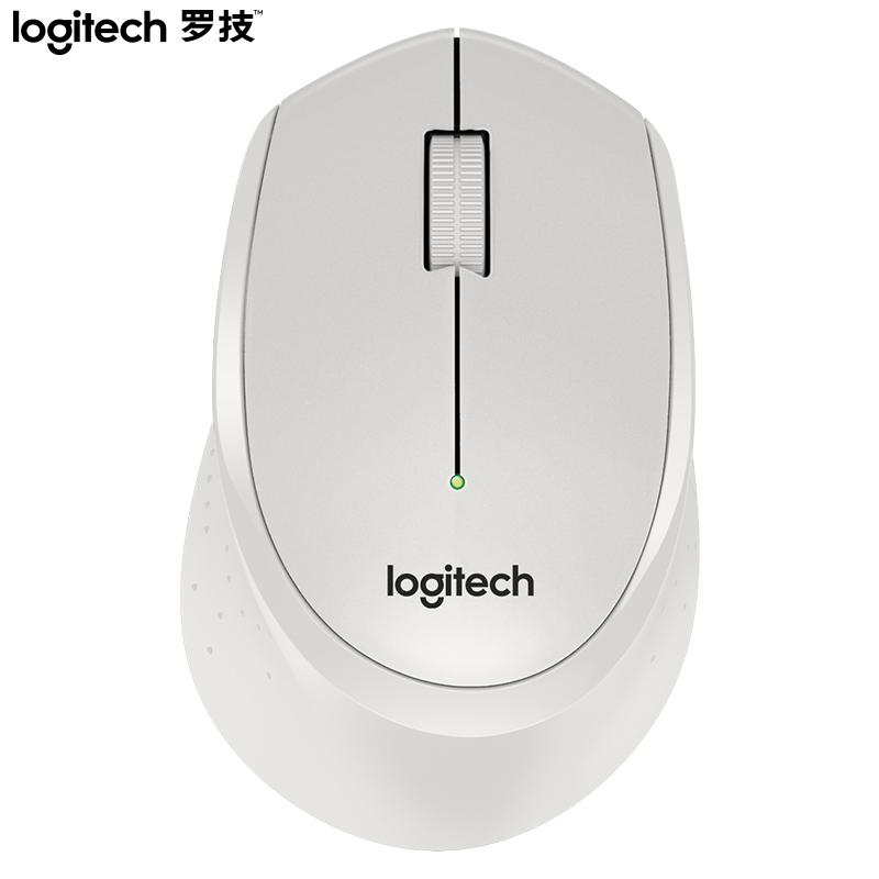 罗技（Logitech）M330 鼠标 无线鼠标 办公鼠标 静音鼠标 右手鼠标 白色 带无