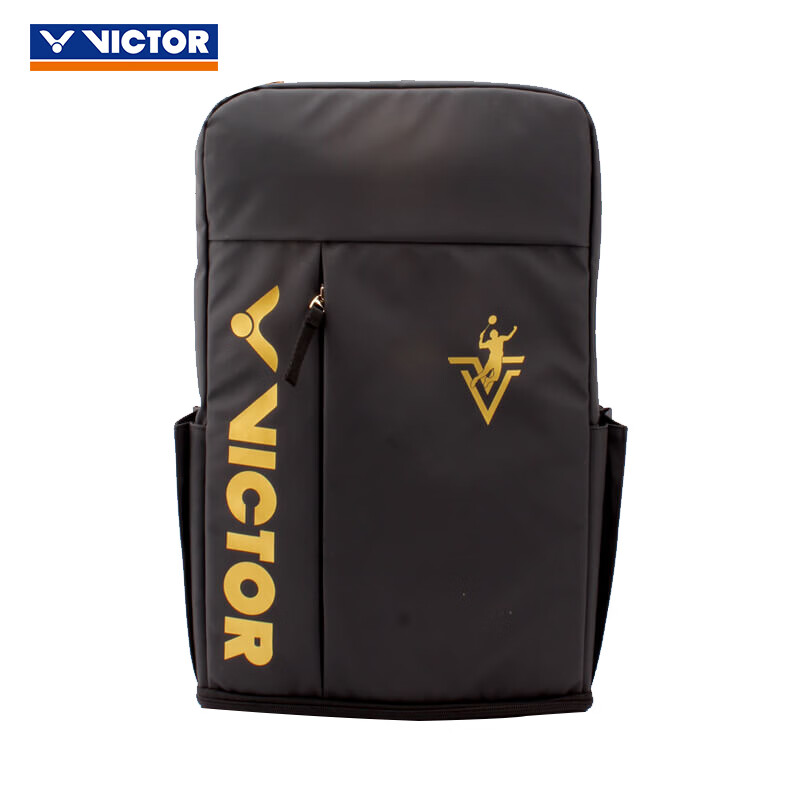 威克多VICTOR 胜利羽毛球包 3支装羽毛球拍鞋袋双肩背包运动休闲包BR3019CX黑金色