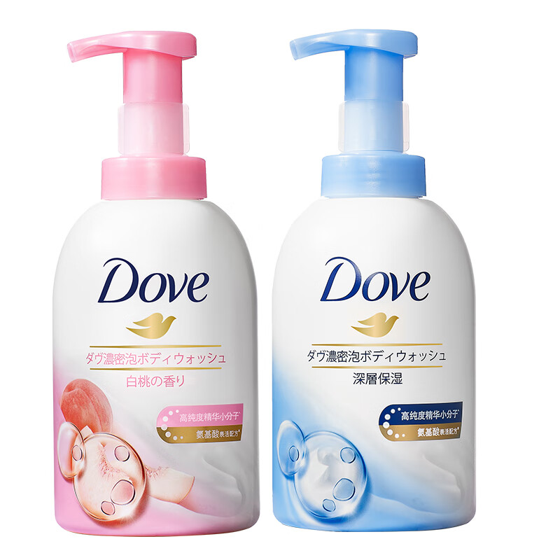 多芬(DOVE)沐浴泡泡套装（深层营润400ml+樱花甜香400ml）神经酰胺加温和氨基酸