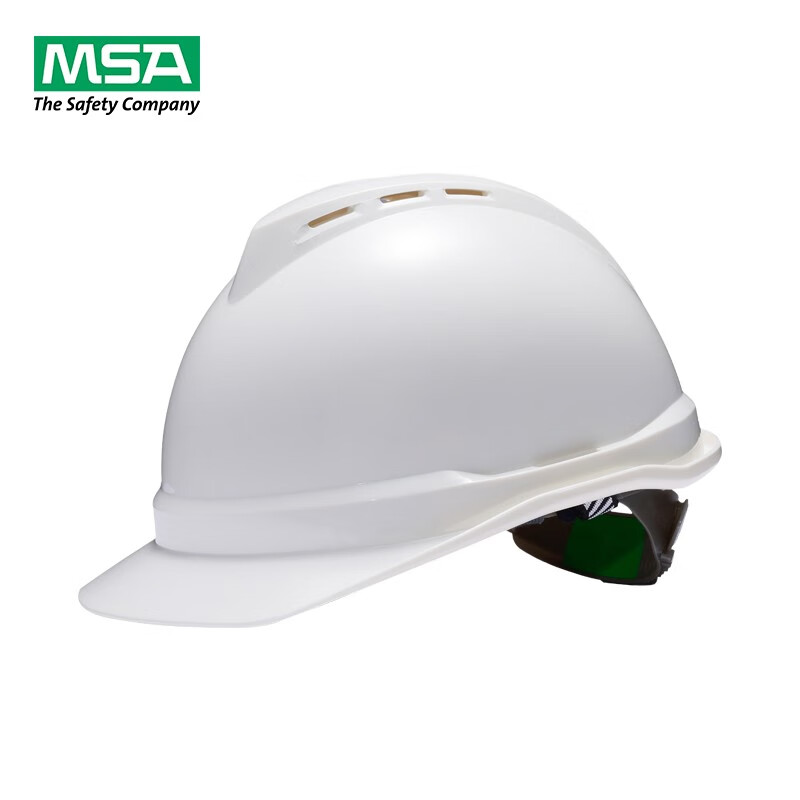 梅思安MSA 安全帽10146671工地建筑领导监理 V-Gard豪华透气加厚ABS新国标含一指键帽衬 白色1顶