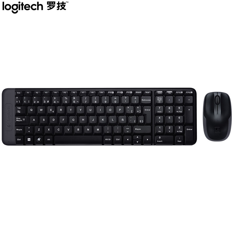 罗技（Logitech）MK220 键鼠套装 无线键鼠套装 办公键鼠套装 黑色 带无线2.