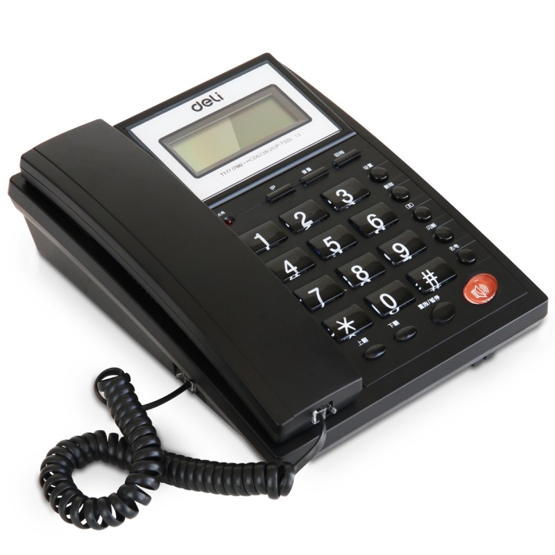 得力（deli）786来电显示办公家用电话机/固定电话/座机(黑色)(台)