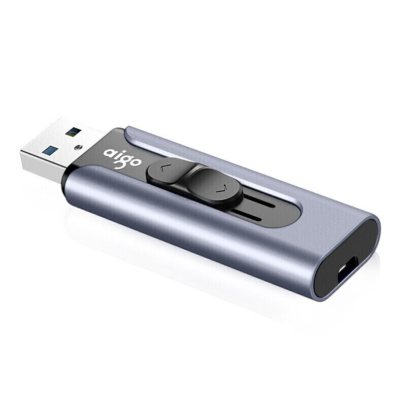爱国者（aigo）U335 优盘 高速USB3.0 大容量金属迷你U盘 推拉伸缩商务学生优