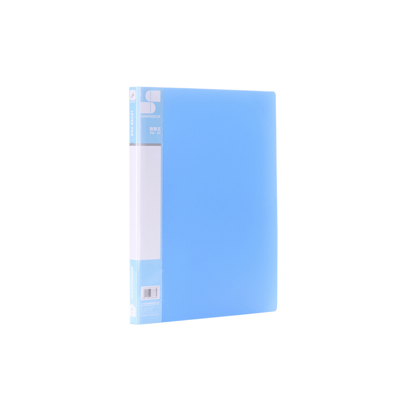 三木(SUNWOOD)效率王系列 A4单强力夹斜内袋/文件夹/资料夹 12个 蓝色 P65