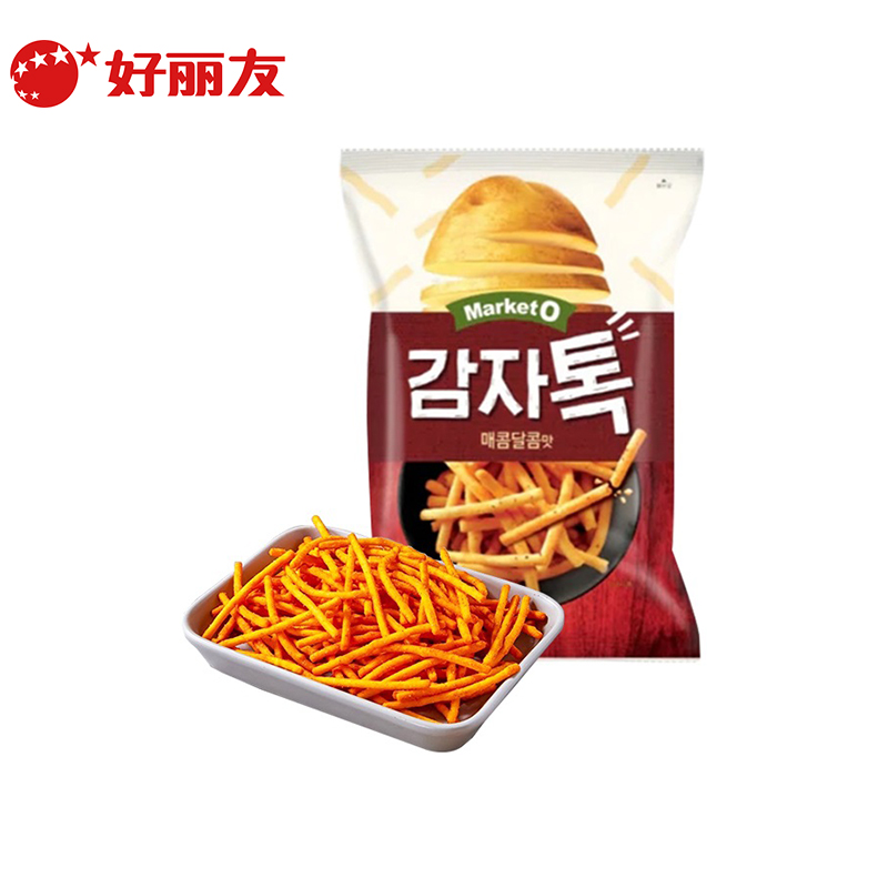 好丽友（Orion）韩国原装进口MarketO甜辣味薯条80g 休闲零食鲜香酥脆