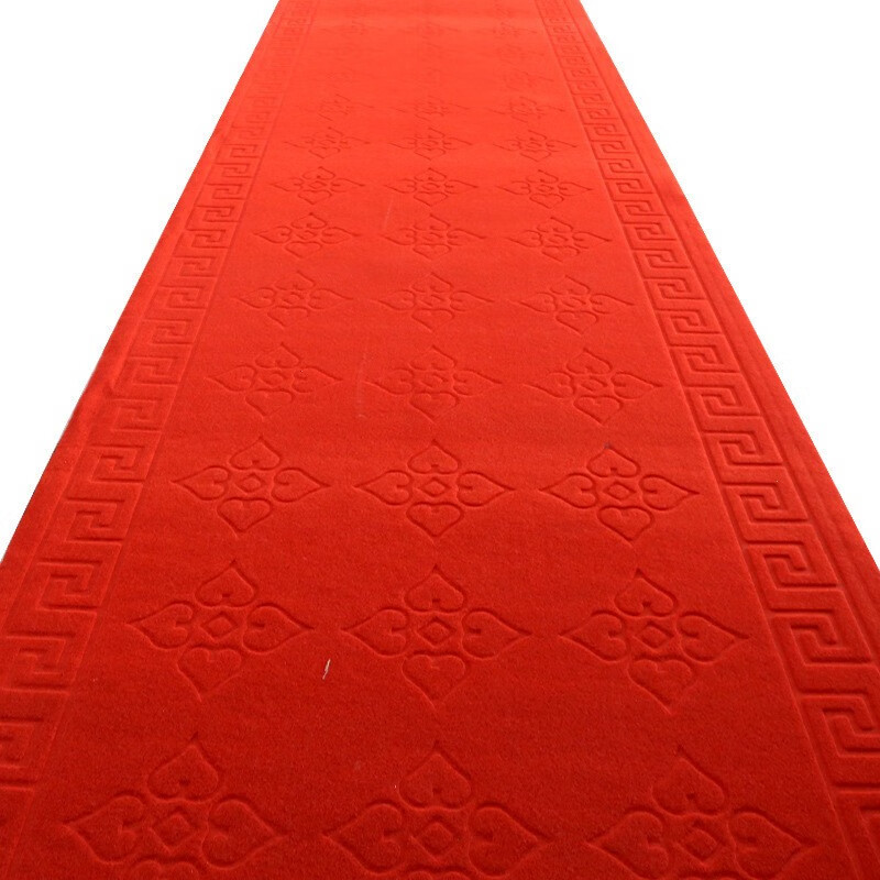 和居家 迎宾红地毯红色印花15*1.5米