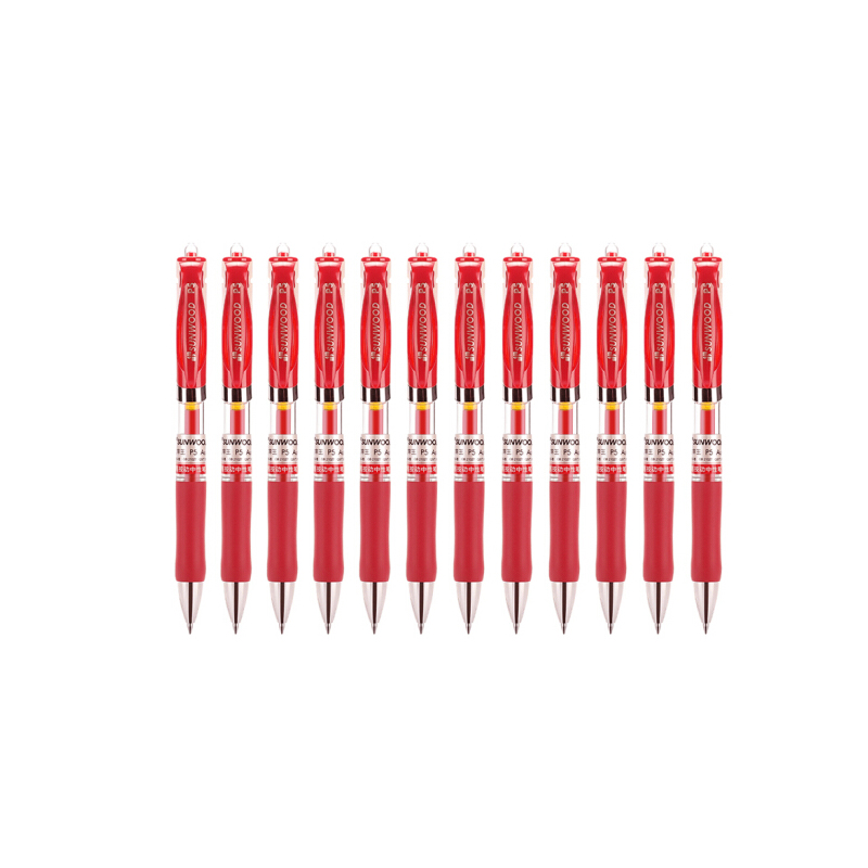 三木(SUNWOOD)效率王系列 0.5mm红色按动中性笔 12盒144支装 P5