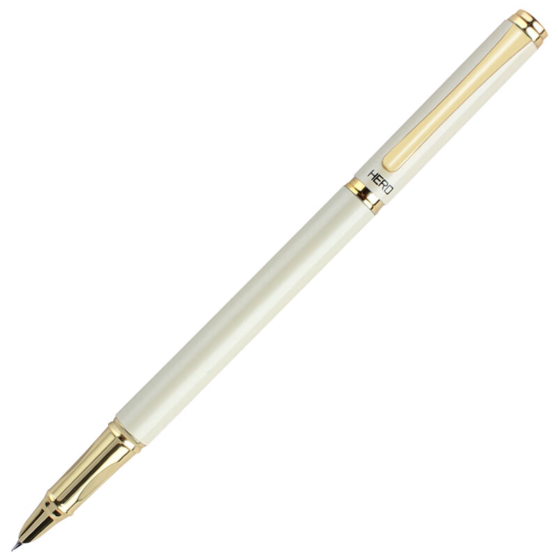 英雄（HERO）钢笔 1302D铱金笔 办公签字笔墨水笔 黄...