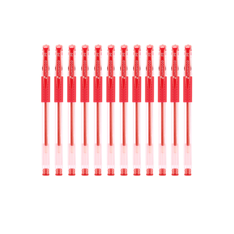 三木(SUNWOOD)效率王系列 0.5mm红色经典子弹头中性笔/签字笔/水笔 12盒144支装 P9