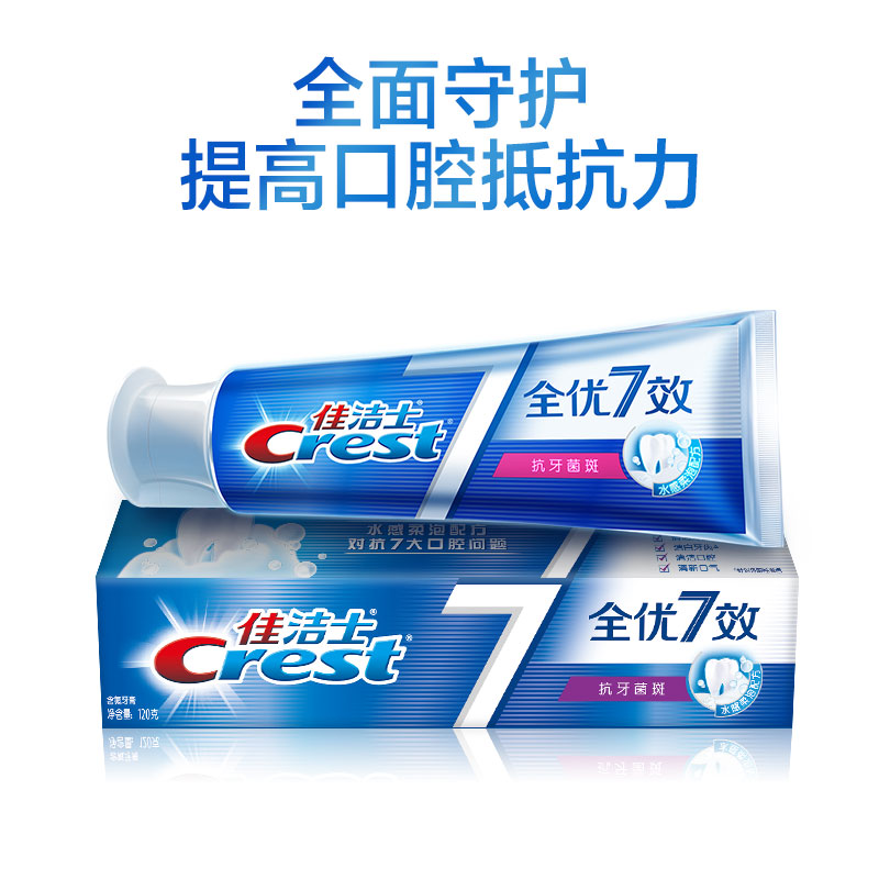 佳洁士(Crest) 全优7效 抗牙菌斑 牙膏 陈（新老包装 随机发货）7效合1 全面健康防护
