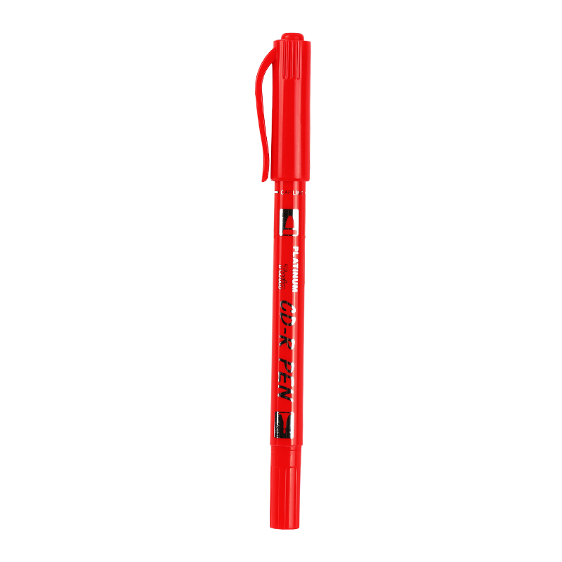 白金（PLATINUM）CPM-29小双头光盘CD笔两头油性记号笔勾线笔 10支盒装 红色