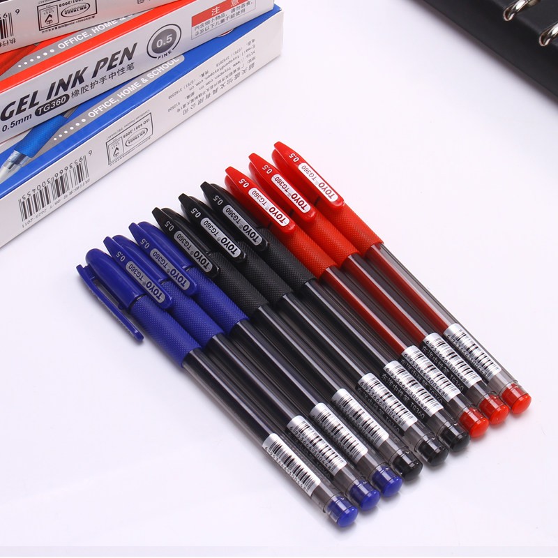 东洋(TOYO)0.5mm办公商务中性笔签字笔水笔子弹头 TG360 蓝色 60支（5盒）