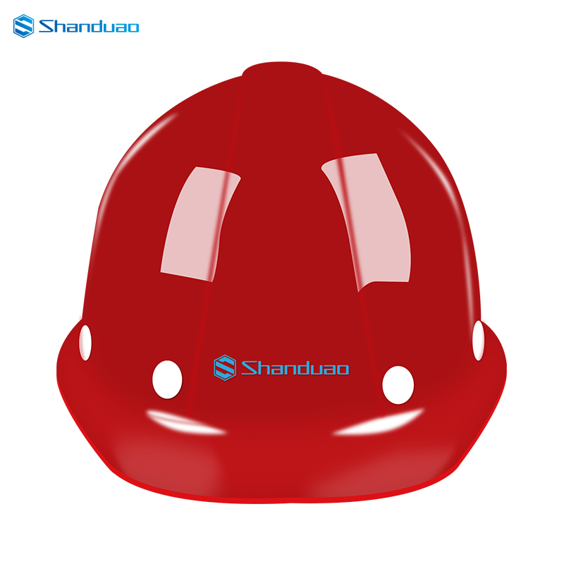 山都澳安全帽 玻璃钢 工地安全头盔 透气 领导防护防撞 建筑工程工地 定制可印字D-969 红色