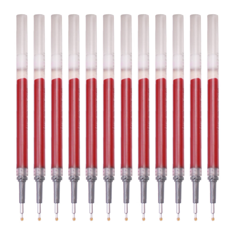 派通（Pentel）0.5mm中性笔芯学生办公水笔签字笔替芯 LRN5红色 12支装